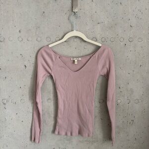 EXPRESS BABY PINK RIB LONG SLEEVE